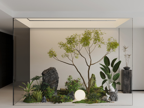  景观造景 景观小品 植物堆3d模型 
