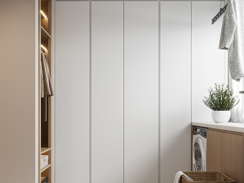  生活阳台 洗衣房3d模型 