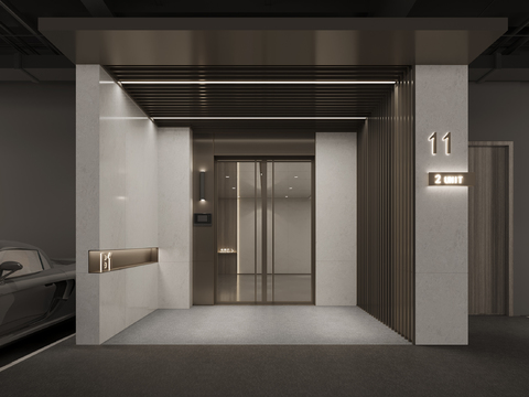  地下室入口 停车场3d模型 