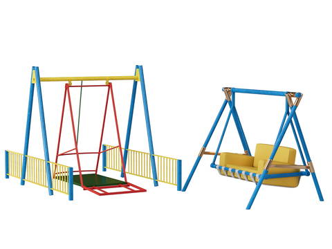  游乐器材 秋千架 秋千椅3d模型 
