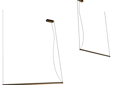  Contardi极简线条艺术吊灯3d模型下载 现代工业几何设计办公长吊灯 