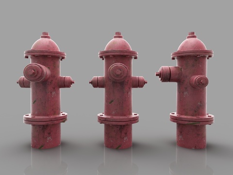  消防器材 消防栓3d模型 