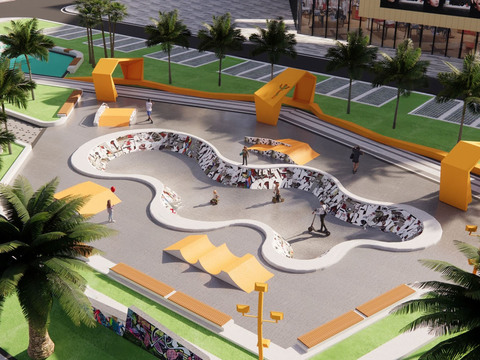  体育公园 运动公园3d模型 