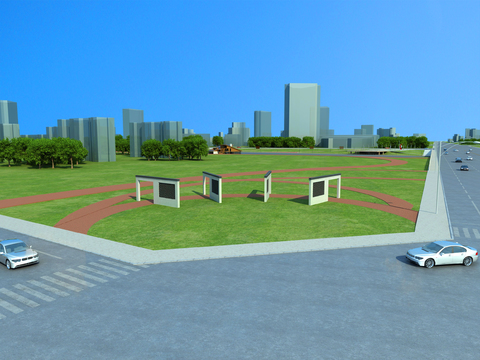  公园景观 广场景观3d模型 