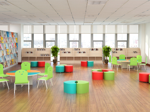  幼儿园活动区3d模型 