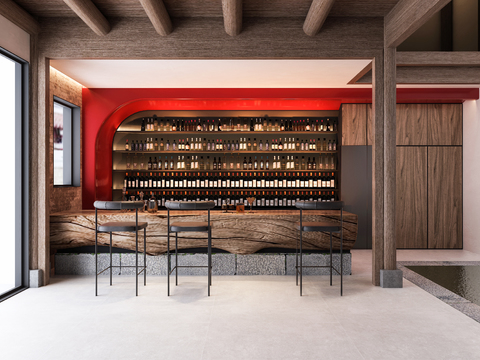  侘寂酒吧 酒馆 清吧3d模型 