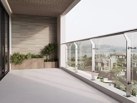  现代阳台3d模型 