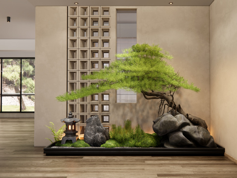  室内景观 植物造景3d模型 