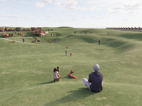  公园草坪 起伏草坪3d模型 