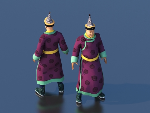  少数民族人物 站姿男士3d模型 