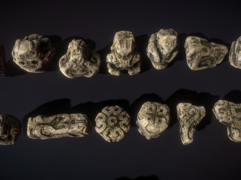  景观小品 景观石 雕塑3d模型 