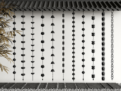  水景雨链 导水链 滴水链3d模型 