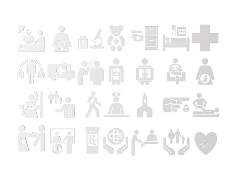  医院指示牌 医学图标 标识牌 提示牌3d模型 