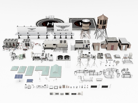  电塔雷达3d模型 