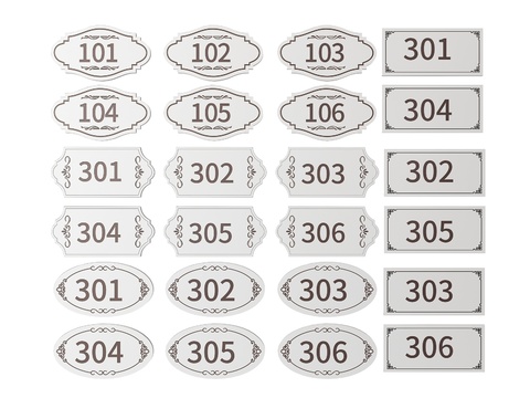  房号指示牌 标识牌 房号门牌3d模型 