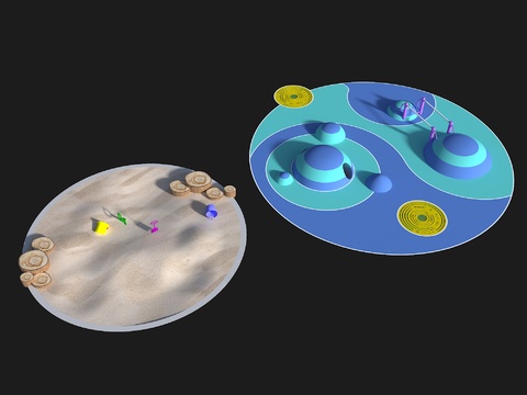  沙坑 儿童活动场地3d模型 