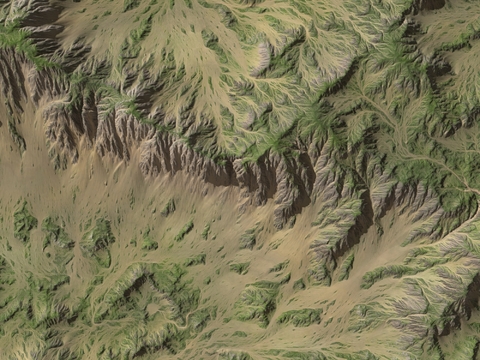  现代山脉3d模型 