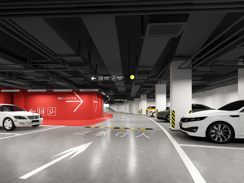  地下停车场3d模型 