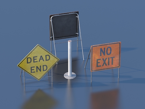  指示牌  告示牌3d模型 