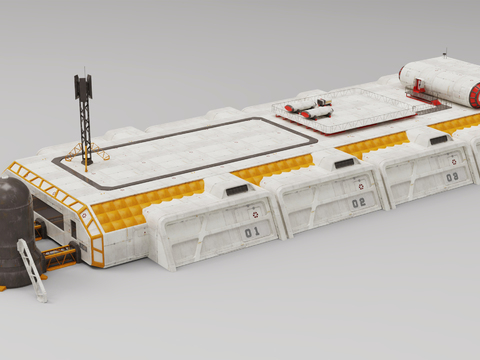  月球基地 太空基地3d模型 