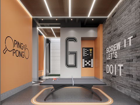  乒乓球室3d模型 