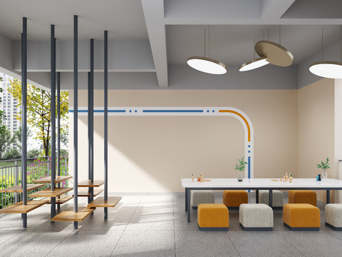  现代住宅架空层3d模型 