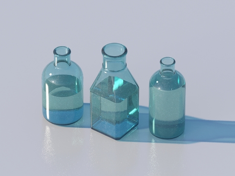  玻璃花瓶 玻璃器皿3d模型 