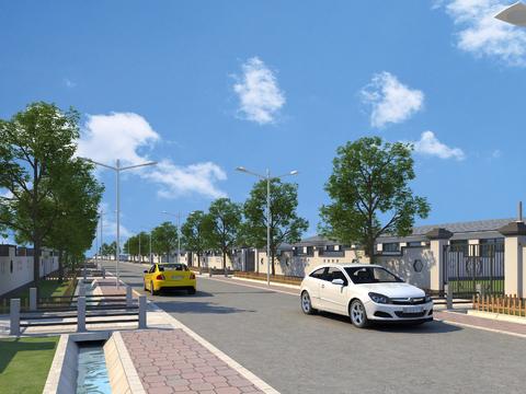  道路景观 马路3d模型 