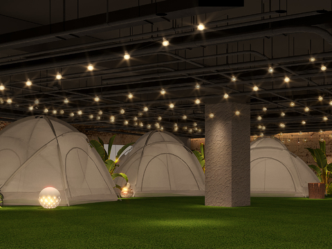  露营地 帐篷休息区3d模型 