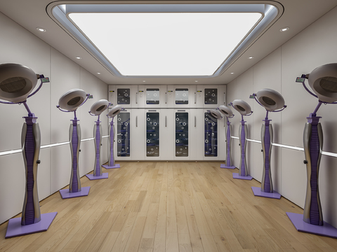  现代设备间 医院设备室3d模型 