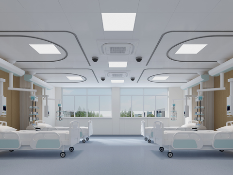  病房 医院观察病房3d模型 