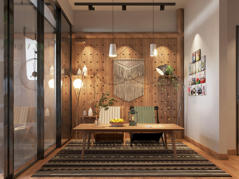  侘寂休闲娱乐室3d模型 