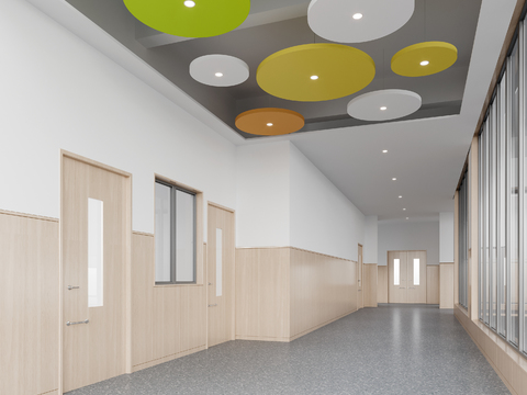  幼儿园走廊3d模型 