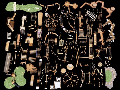  儿童滑梯 攀爬架 游乐设备3d模型 