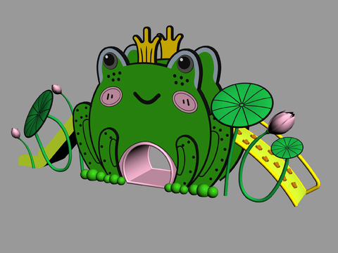  青蛙滑梯3d模型 