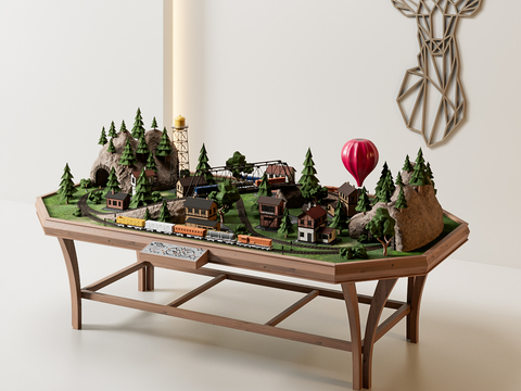  游戏沙盘 游乐场地形3d模型 