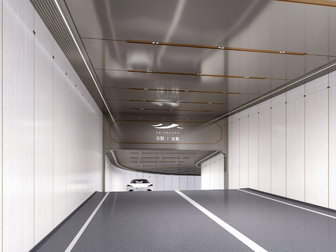  车库入口 地下停车场3d模型 