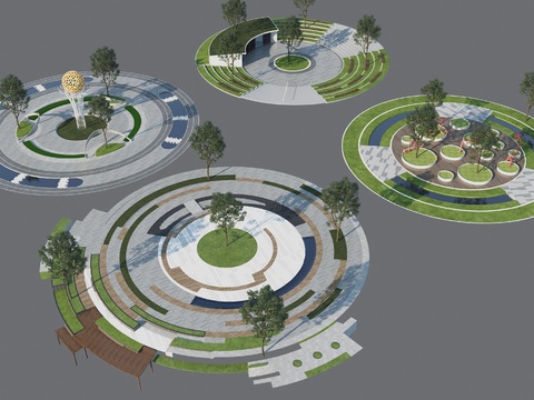  公园景观3d模型 