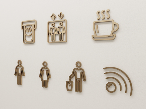  公共指示牌 标识牌 提示牌3d模型 