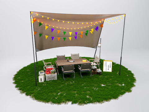  露营帐篷 露营基地3d模型 