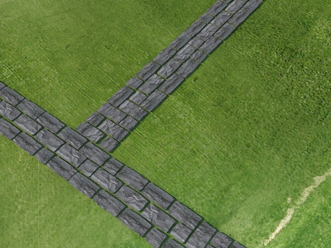  景观园路 公园汀步 铺地3d模型 
