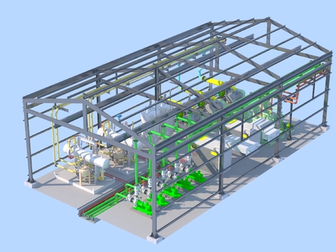  水泵站 水泵房3d模型 