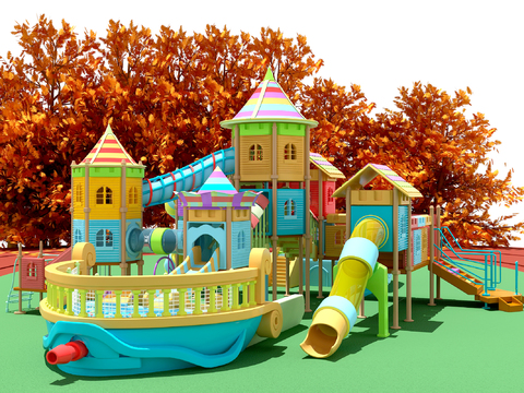  游乐设备 儿童滑梯3d模型 