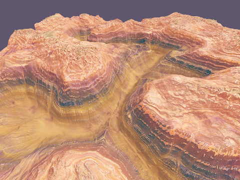  山脉 山谷 峡谷景观3d模型 