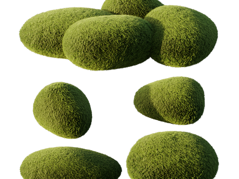  石头 苔藓石 景观石 园林石3d模型 