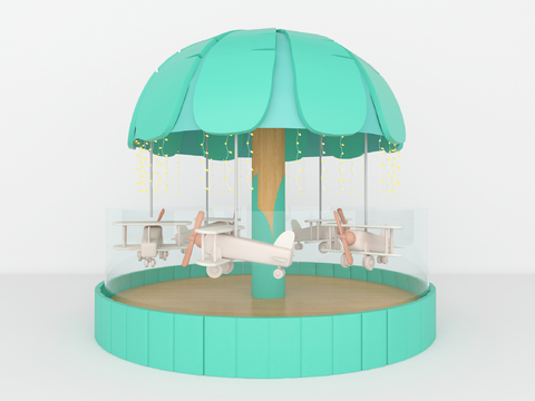  旋转木马 游乐设备3d模型 