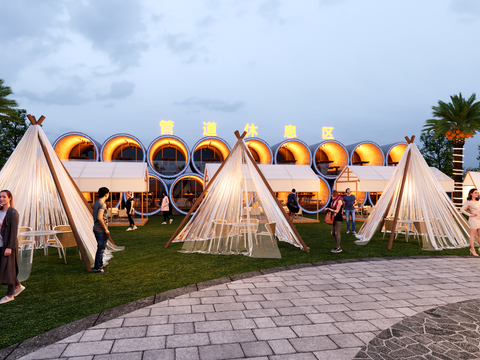  户外露营 露营基地3d模型 