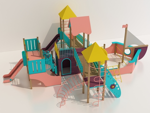  游乐器材 滑滑梯3d模型 