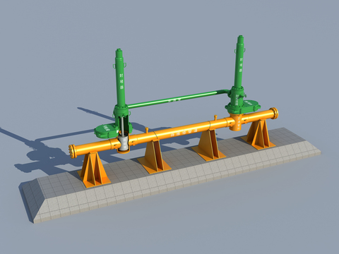  工业风管道阀门3d模型 