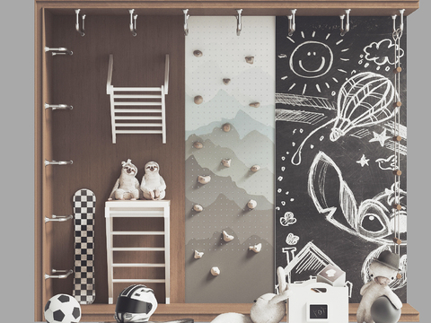  儿童攀爬 攀岩设施3d模型 